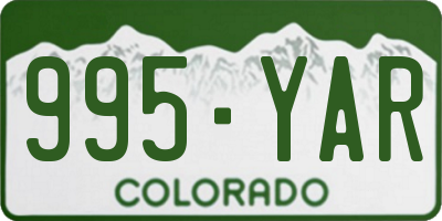 CO license plate 995YAR