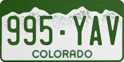 CO license plate 995YAV