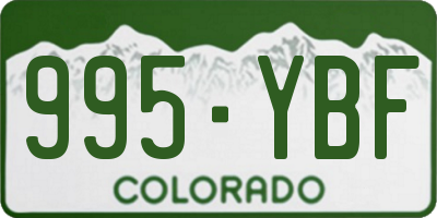 CO license plate 995YBF
