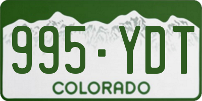 CO license plate 995YDT