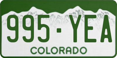 CO license plate 995YEA