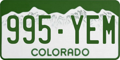 CO license plate 995YEM