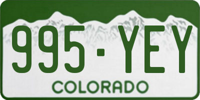 CO license plate 995YEY