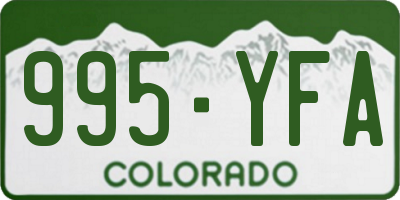 CO license plate 995YFA