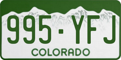 CO license plate 995YFJ