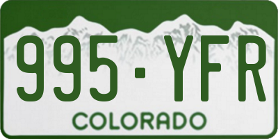 CO license plate 995YFR