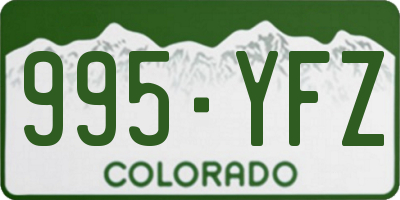 CO license plate 995YFZ