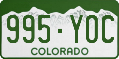 CO license plate 995YOC