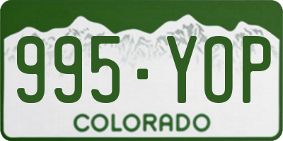CO license plate 995YOP
