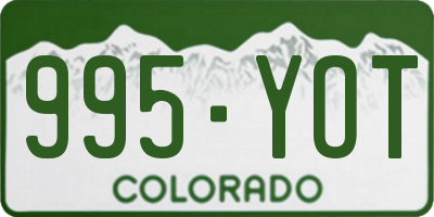 CO license plate 995YOT