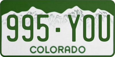 CO license plate 995YOU