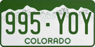 CO license plate 995YOY