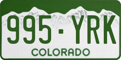 CO license plate 995YRK