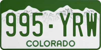 CO license plate 995YRW