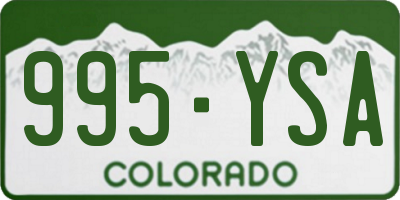 CO license plate 995YSA