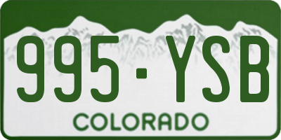 CO license plate 995YSB