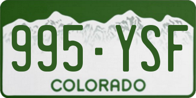 CO license plate 995YSF
