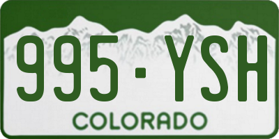 CO license plate 995YSH