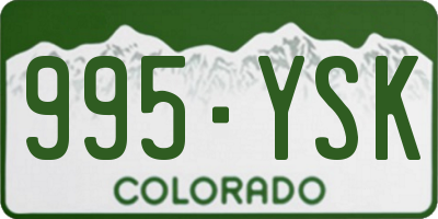 CO license plate 995YSK