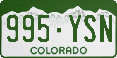CO license plate 995YSN