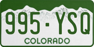 CO license plate 995YSQ