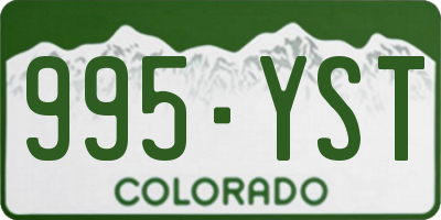 CO license plate 995YST