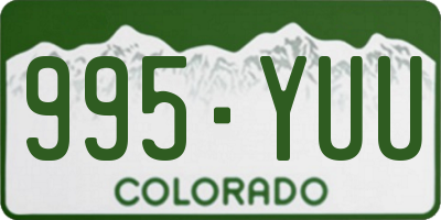 CO license plate 995YUU