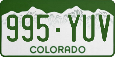 CO license plate 995YUV