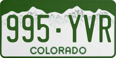 CO license plate 995YVR