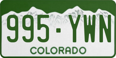 CO license plate 995YWN