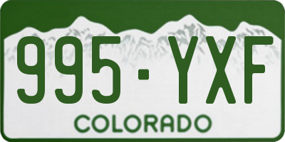 CO license plate 995YXF
