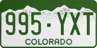 CO license plate 995YXT