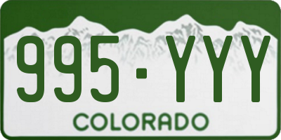 CO license plate 995YYY