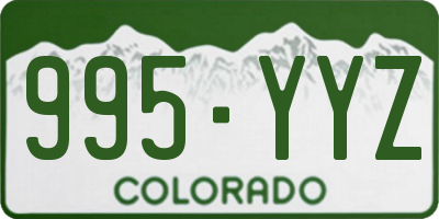 CO license plate 995YYZ