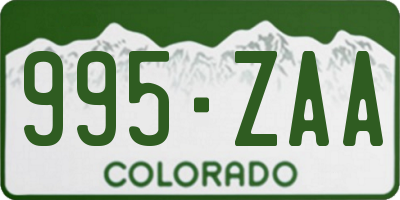 CO license plate 995ZAA