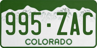 CO license plate 995ZAC