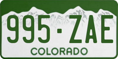 CO license plate 995ZAE