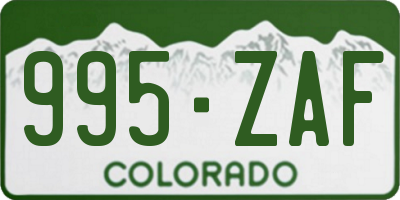 CO license plate 995ZAF