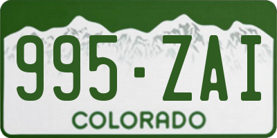 CO license plate 995ZAI