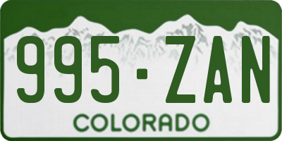 CO license plate 995ZAN
