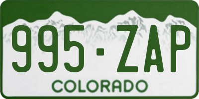 CO license plate 995ZAP