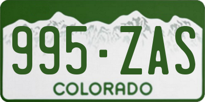 CO license plate 995ZAS