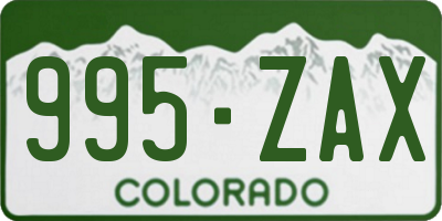 CO license plate 995ZAX