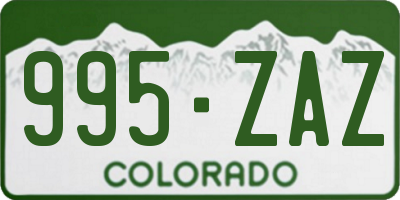 CO license plate 995ZAZ
