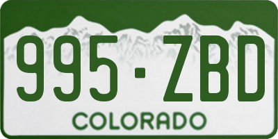 CO license plate 995ZBD