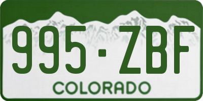 CO license plate 995ZBF