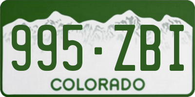 CO license plate 995ZBI