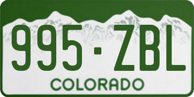 CO license plate 995ZBL