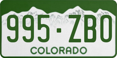 CO license plate 995ZBO