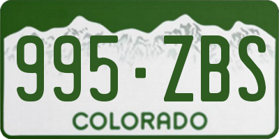 CO license plate 995ZBS